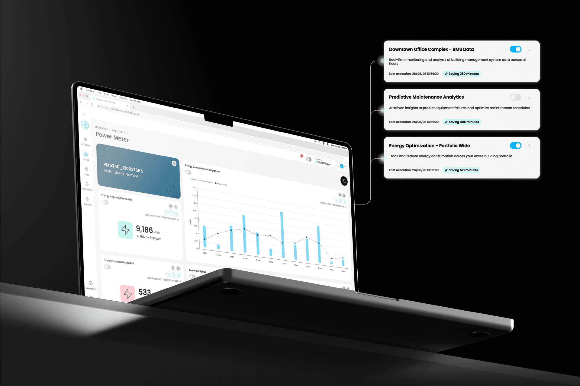 Bitpool dashboard — live building data in action